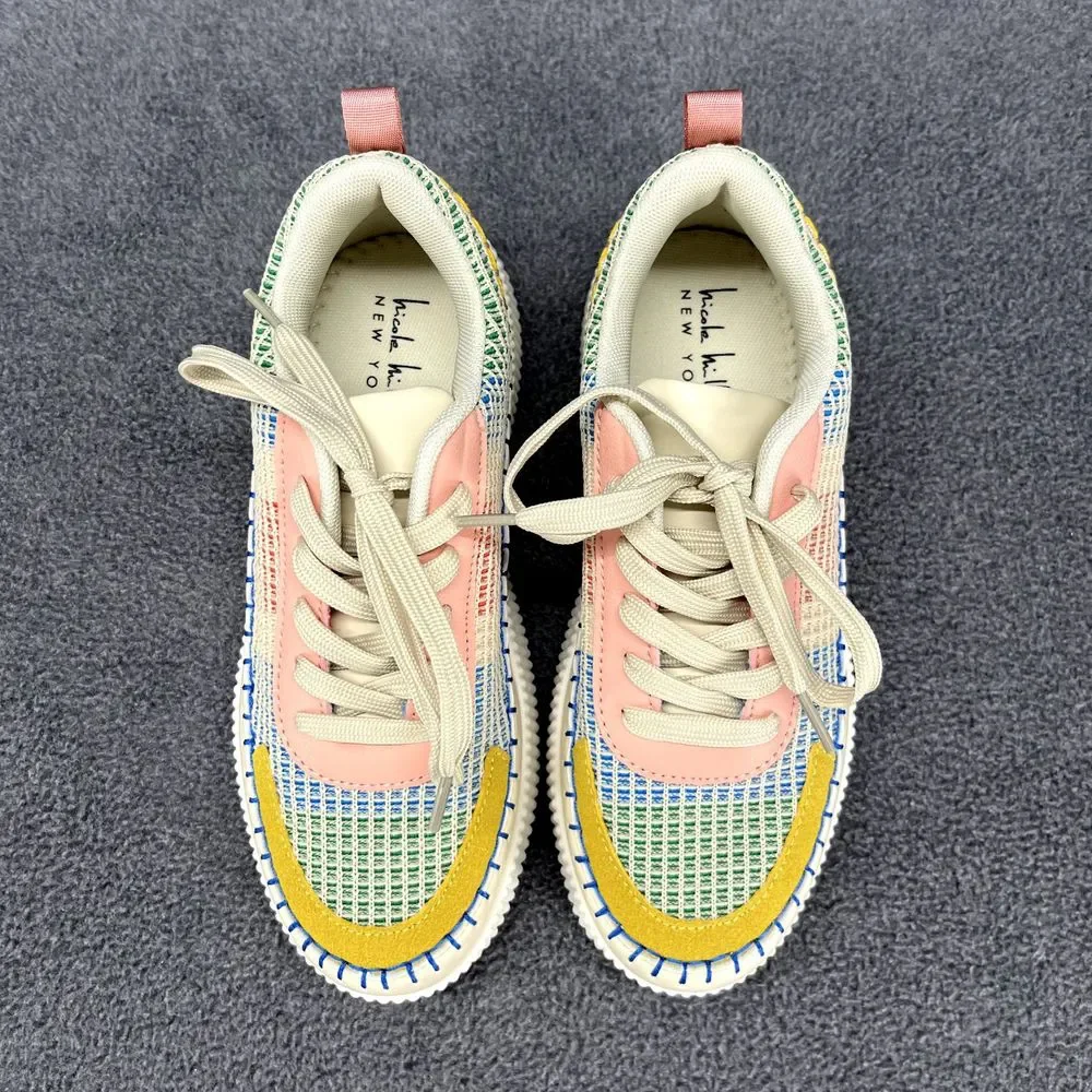 Nicole Miller Shoes Womens‎ 7 Beige Brita Mixed Woven sneaker